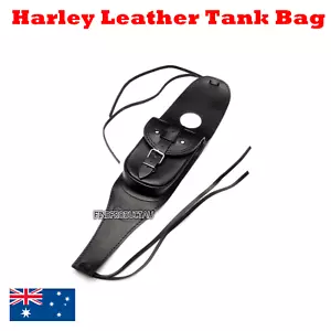 Cuero Negro Tanque de Gasolina Bolso Cubierta Almohadilla con Bolsa Harley Sportster XL 883 1200 48 - Imagen 1 de 6