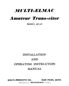 Multi-Elmac Elmac AF-67 Ameteur Radio Trans-Citer Handbuch - Bild 1 von 1