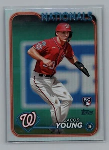 2024 Topps #397 Jacob Young RC Rainbow Foil Washington Nationals - Picture 1 of 2