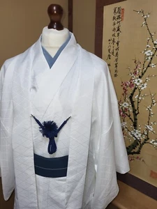 Vintage Japanese Mens Haori Himo, Navy Blue - Picture 1 of 6