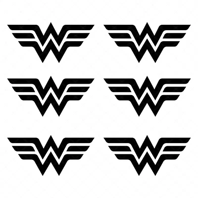 STICKERMANIAC Set of 6 - Small wonder woman symbol Vinyl Decals wonder woman Stickers Sheet