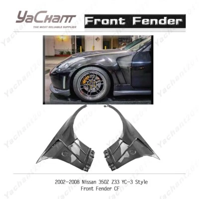 Kit de carbono para 02-08 Nissan 350Z Z33 YC-3 estilo guardabarros delantero llamaradas ventiladas 2 piezas Foto 1 de 4