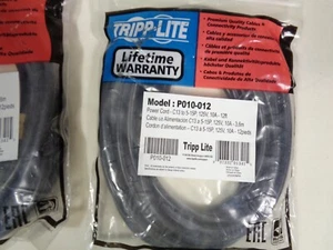 Tripp Lite P010-012 Power Cord Cable C13 to 5-15P 10A 125V 12ft Length ~ NEW - Picture 1 of 4