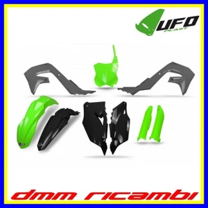 Kit plastiche UFO PLAST KAWASAKI KXF 250 2021 2022 verde fluo nero grigio KX-F - Foto 1 di 2
