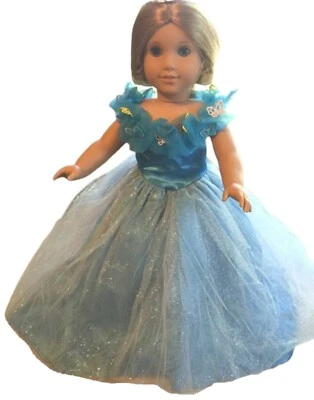 SALE! Cinderella Sparkle Princess Dress & Tiara fits 18" Popular Size Girl Doll