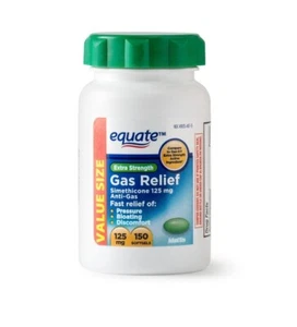 Equate Gas Relief Simethicone 125 mg Extra Strength Softgels 150 Count - Picture 1 of 7