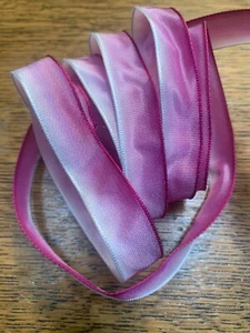 2 Yards - Vintage 5/8 Zoll französisch rosa weiß Ombré Kabelband ~ Neu aus altem Lagerbestand - Bild 1 von 1