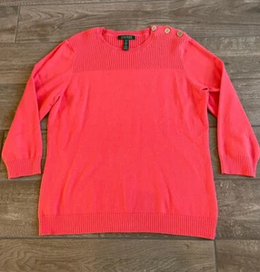 Ralph Lauren Manga 3/4 Punto Suéter Etiqueta Verde Pullover Mujer’s XL - Imagen 1 de 5