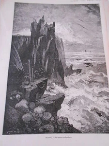 Gravure 1873 - Irlande Le Chateau de Dun-Luce - Picture 1 of 1