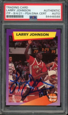 Larry Johnson Signed Autographed 1992 Front Row Basketball Card #1 (PSA/DNA ITP) - Image 1 of 2