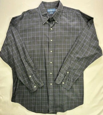 Мужская рубашка Ralph Lauren Black Blake Collection с длинным рукавом на пуговицах - размер XL - Изображение 1 из 4