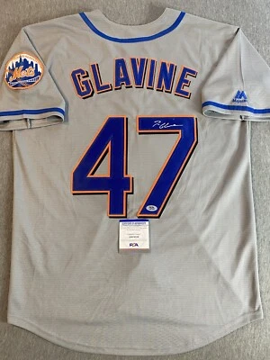 NEW YORK METS- TOM GLAVINE AUTOGRAPH #47 GREY MAJESTIC JERSEY PSA AM76559 - Image 1 of 4