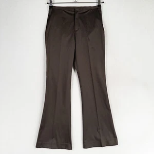 Pantalones Banana Republic vintage para mujer 2L marrón acampanado elástico satén tiro medio Y2K - Imagen 1 de 10