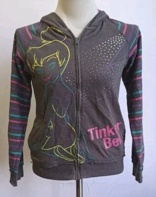 Sudadera con Capucha Disney Niñas Gris Brillante Tinker Bell Gráfico Manga Larga Rosa Acentos XL Foto 1 de 4