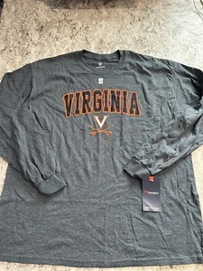 NWT Top Of The World Adult Unisex Tshirt Virginia Cavaliers Long Sleeve XL Grey - Picture 1 of 7
