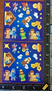 NATIVIDAD DE NAVIDAD, REYES, 2 HOJAS PEQUEÑAS HERMOSAS PEGATINAS DE VENTA LIBRE #BABYJESUS - Imagen 1 de 2