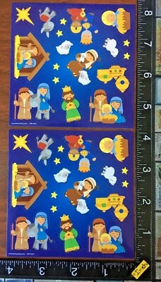 ORIENTAL TRADING CHRISTMAS NATIVITY, KINGS, 2 LITTLE SHEETS BEAUTIFUL STICKERS BY OTC #BABYJESUS