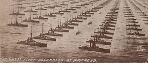 RPPC Photo British Royal Navy WWI Fleet at Spithead for King's Review c.1914 - Picture 1 of 3