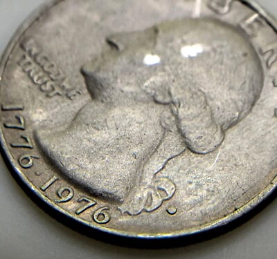 1976 D Bicentennial Drummer Quarter - Matt Grey Tone, Filled Mint Mark Error! - Image 1 of 4