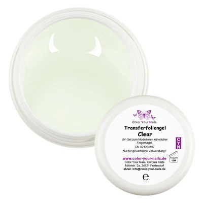 COLOR YOUR NAILS Transferfoliengel Transparent. 5ml für Transferfolie. Funktioniert GARNTIERT!