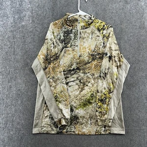 Cabelas Zonz Supertec Shirt Mens M Beige Western Camo 1/2 Zip Pullover Outdoor - Picture 1 of 10