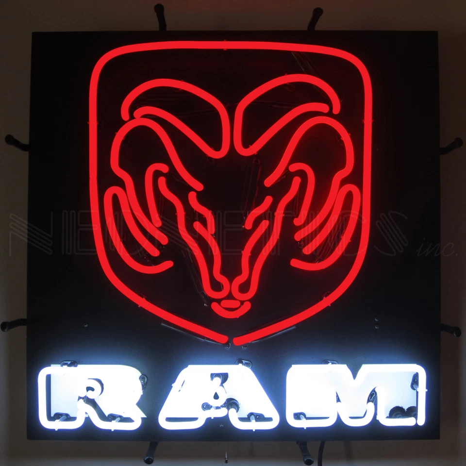 Ram Red Neon Sign Dodge  1500 Heavy Duty Truck 2024 2023 2020 Garage Lamp Light - Image 1 of 1