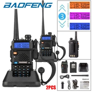 2X Baofeng UV-5R Funkgeräte Walkie Talkie Set Sprechfunkgeräte Handfunkgerät - Zdjęcie 1 z 13