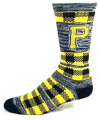 Pittsburgh Pirates Quilt Crew Socks Black Large - Image 1 of 2