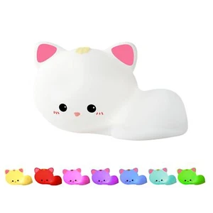 Cat Night Light for Kids Baby Toddler Cute Touch Colors Lamp Rechargeable Nig... - Picture 1 of 5