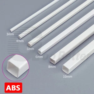 3/4/5/6x250mm Square ABS Plastic Hollow Tube Rod Bar White Modelling Craft DIY - Picture 1 of 11