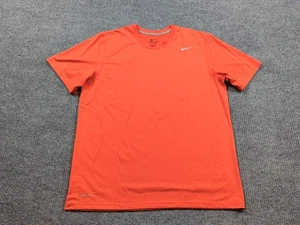 Nike Shirt Mens Large Orange Dri-Fit Short Sleeve Crew Neck Gym T-Shirt Running - Picture 1 of 7