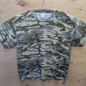 Port & Company Mens Green Camouflage Short Sleeve T Shirt Size XL Extra Large - Picture 1 of 9