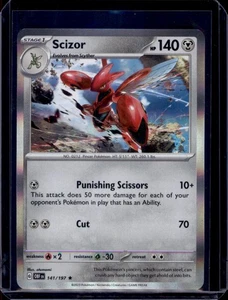 Scizor SV03: Obsidian Flames Pokémon #141/197 Holo Rare NM+ - Picture 1 of 2