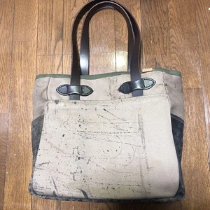 Used Filson FRD Tote Bag W 30cm H 31cm D 13cm Size Canvas Cotton Khaki Rare - Picture 1 of 8
