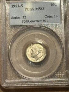 1951-S Roosevelt Dime MS66 PCGS - Bild 1 von 2