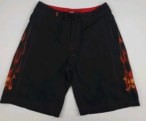 Vintage Oakley Flaming Skull Pattern Trunks Board Shorts Rare USA 33 Y2k Used - Picture 1 of 8