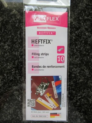 Veloflex Heftfix, Heftstreifen selbstklebend 105 mm lang transparent 10 St. Neu - Bild 1 von 3