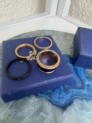 施华洛世奇多波段戒指 玫瑰金 带水晶 - 尺寸 55(美国 7.5) — 第 1/4 张图片