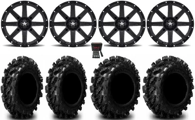 MSA Black Clutch 14" ATV Wheels 27" Swamp Lite Tires Honda Foreman Rancher SRA - Image 1 of 4