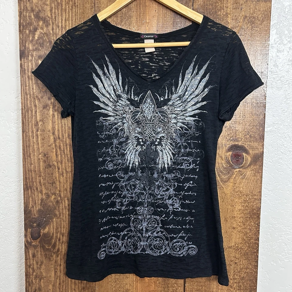 Top Cocomo para mujer M Y2K estrás gótico grunge bruja artística alas eclécticas retro Foto 1 de 4