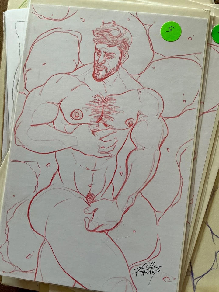 Bag85 Muscle hunk фигурка рисунок иллюстрация Billy thrash beefcake гей int - Изображение 1 из 1