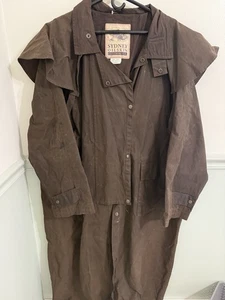 Sydney Oilskin Co Herren gewachstes Canvas Staubmantel Trench Reitmantel - braun - XXXL - Bild 1 von 8