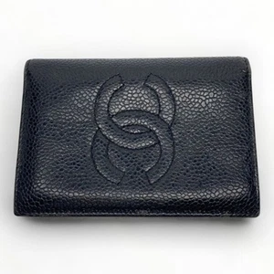 CHANEL Card Case Caviar Skin Coco Mark for Women wallet 1294 - Picture 1 of 6