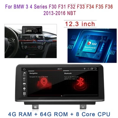 Pantalla estéreo navegación coche GPS para BMW Serie 3 4 F30 F31 F34 F32 F33 F36 2013-2016 Foto 1 de 4