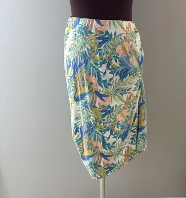 Patagonia Skirt Womens Large Multicolor Tropical Leaf Print Ruched Beach Summer - Image 1 of 4