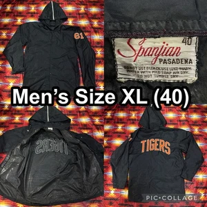 Chaqueta De Colección Española Pasadena Negra Botón Para Hombre (40) XL Tigres #40 Con Capucha - Imagen 1 de 17