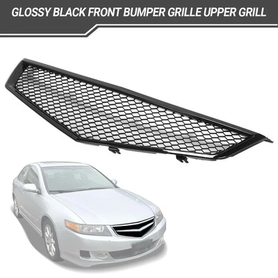 Parachoques delantero negro brillante parrilla superior panal para Acura TSX 2006-2008 Foto 1 de 4