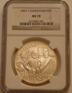 2007-P JAMESTOWN Commemorative Silver Dollar NGC MS 70 - Picture 1 of 4