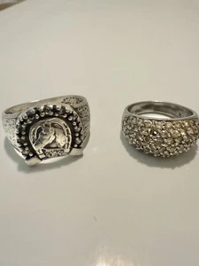 Sterling Silver Ring Lot, Horse and Costume Stone Designs S5 - Picture 1 of 6