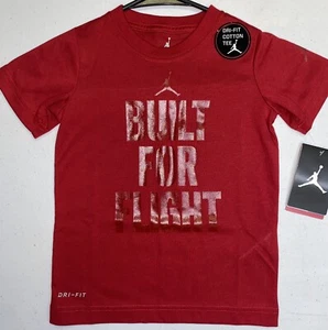 Air Jordan Boys Red Short Sleeve Shirt Size 4 NWT - Picture 1 of 2